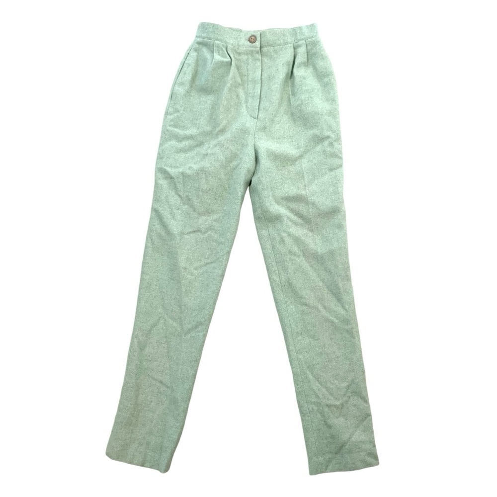 Le Jame 8 (XS) vintage mint sage green pleated tailored high waist twee academia
